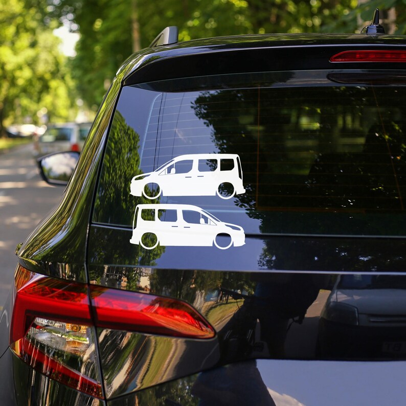 Juego de 2 pegatinas decorativas con silueta de coche rebajado para Ford Transit Connect Mk2 Wagon imagen 2