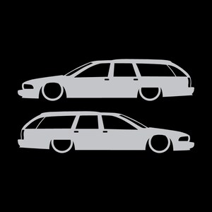 Set Of 2 Car Silhouette Decal Stickers For Chevrolet Caprice 4th Gen Station Wagon Silver