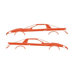 Set Of 2 Car Silhouette Decal Stickers For Chevrolet Camaro SS 4th Gen 1998-2002 Coupe Orange