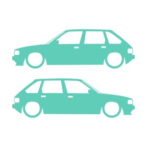 Set Of 2 Lowered Car Silhouette Decal Stickers For Austin Maestro Mint