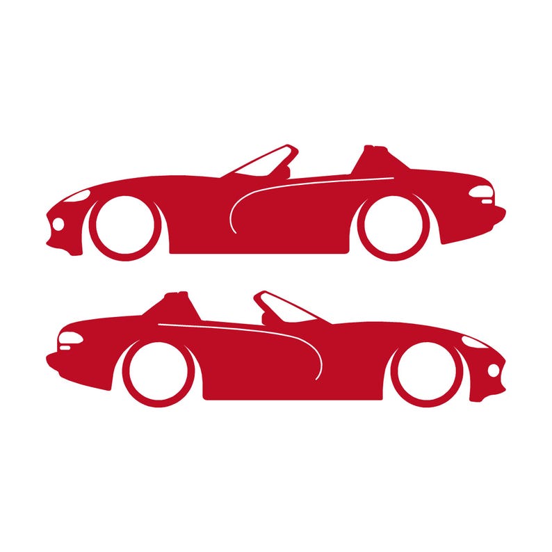 Set mit 2 Aufklebern für tiefergelegte Fahrzeuge für Dodge Viper Roadster der 1. Generation Rot