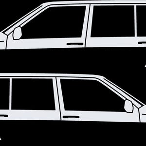 Zestaw 2 naklejek z sylwetkami samochodów do Volvo 745 Wagon Biały