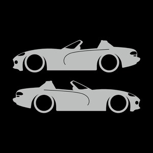 Set mit 2 Aufklebern für tiefergelegte Fahrzeuge für Dodge Viper Roadster der 1. Generation Light Grey