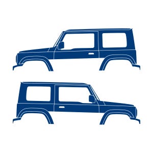 Set Of 2 Car Silhouette Decal Stickers For Suzuki Jimny 4th Gen 2018- Blue