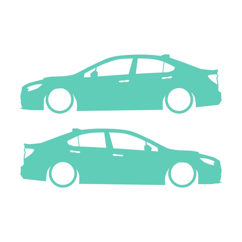 Juego de 2 pegatinas con silueta de coche rebajado para Subaru WRX VB 2022 Mint