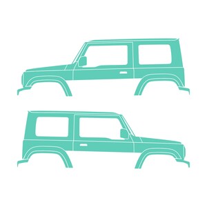 Set Of 2 Car Silhouette Decal Stickers For Suzuki Jimny 4th Gen 2018- Mint