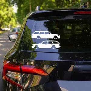 2x Lowered Car Silhouette Decal Stickers for Mercedes w124 E-Class Station Wagon