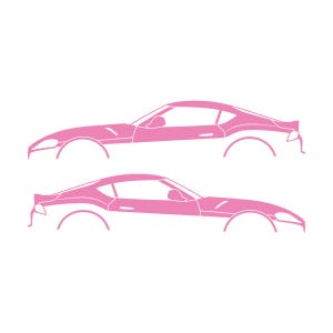 トヨタ スープラ 5代目 - Mk5 - J29 2019用 車のシルエットデカールステッカー 2枚セット Soft Pink