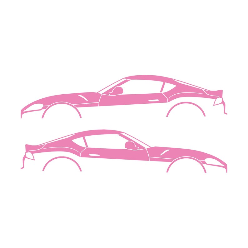 トヨタ スープラ 5代目 - Mk5 - J29 2019用 車のシルエットデカールステッカー 2枚セット Soft Pink
