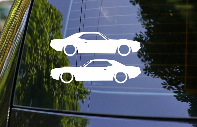 2x Muscle Classic Car Decal Stickers for 1970-1971 Plymouth Barracuda Hemi Cuda image 1
