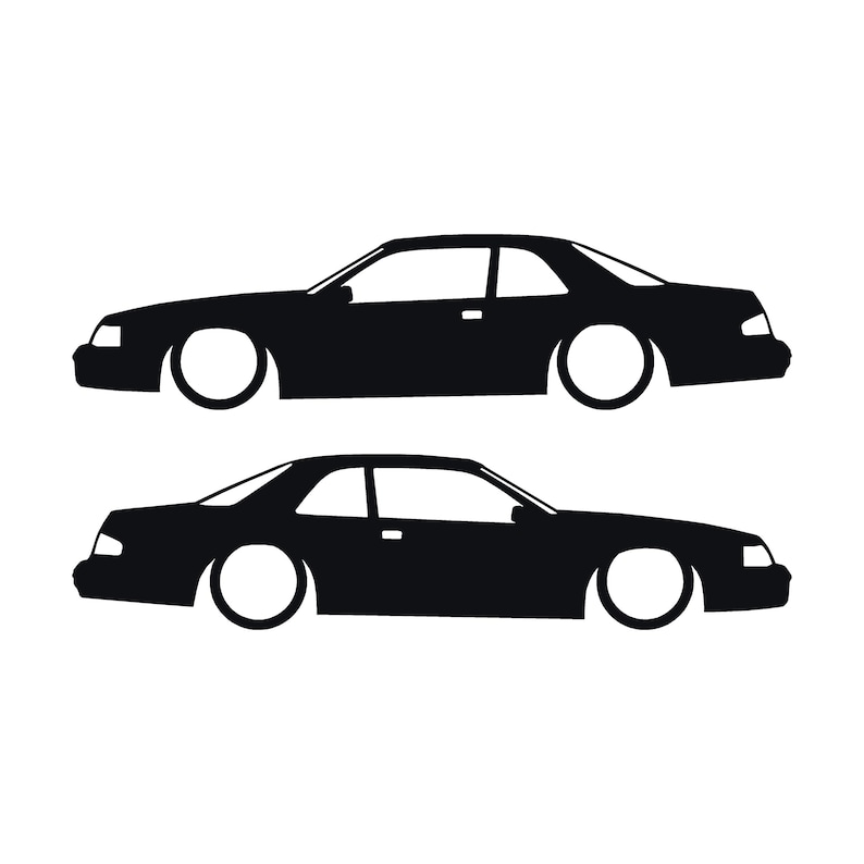 Set van 2 autosilhouet-stickers voor de Ford Thunderbird 9e generatie coupé Zwart