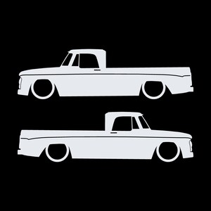 Set Of 2 Car Silhouette Decal Stickers For 1961-65 Dodge D100 Sweptline Long Bed 1st Gen image 3