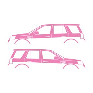 Set Of 2 Car Silhouette Decal Stickers For Land Rover Freelander 1 3-door Hatchback Soft Pink