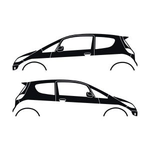 Set Of 2 Car Silhouette Decal Stickers For Mitsubishi Colt CZT Black