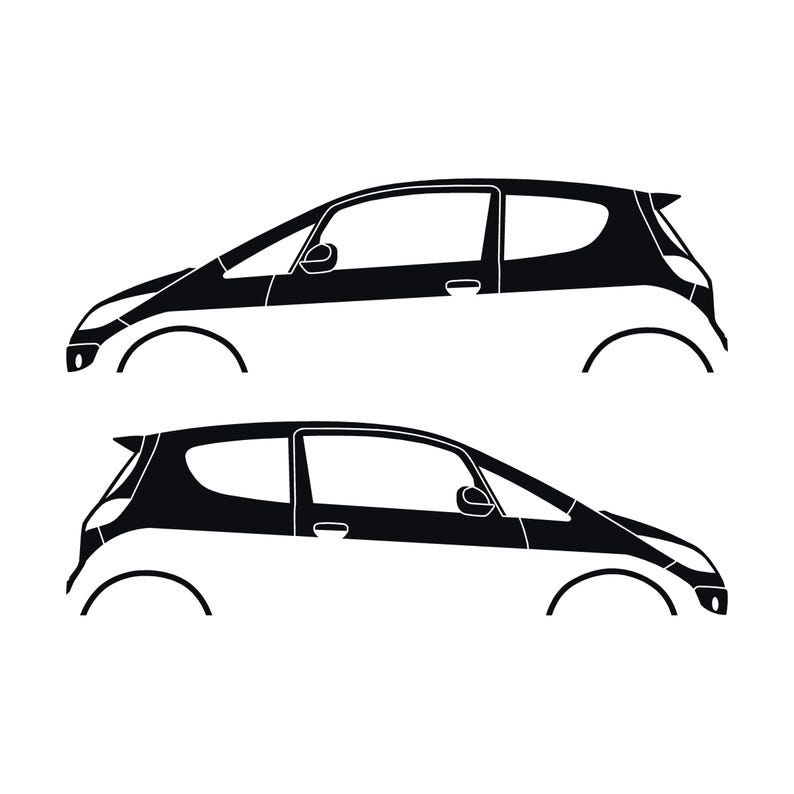 Set Of 2 Car Silhouette Decal Stickers For Mitsubishi Colt CZT Black