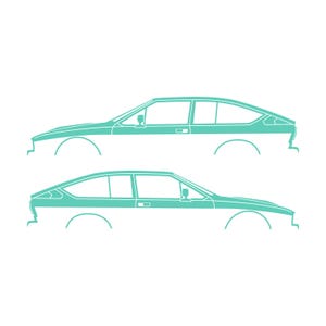 Set van 2 autosilhouet-stickers voor de Alfa Romeo GTV6 Coupé Mint