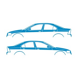 Set Of 2 Car Silhouette Decal Stickers For Volvo S60 R 1st Gen 2001-09 Light Blue