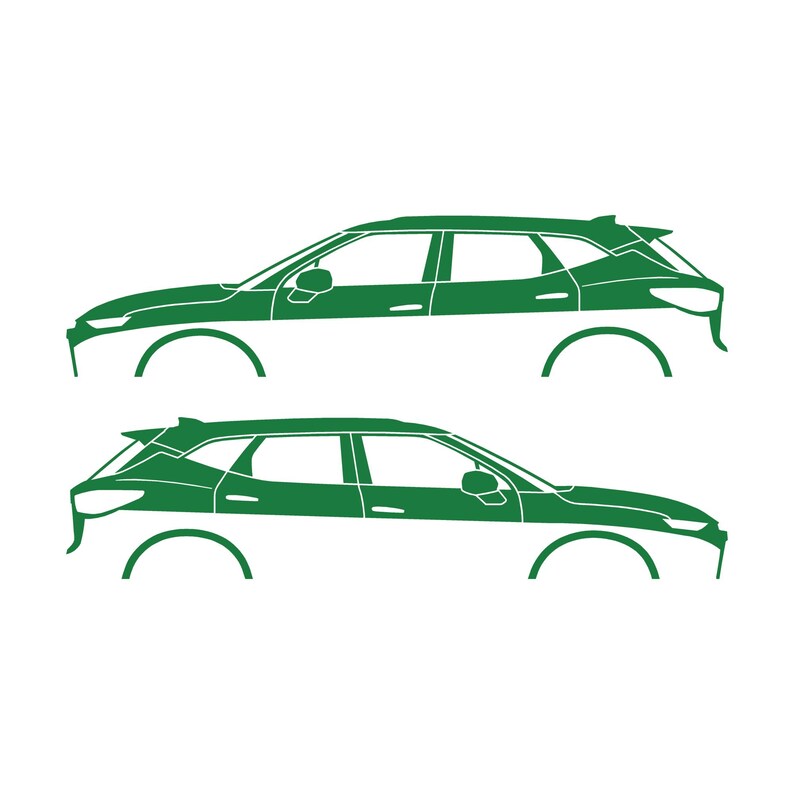 Set Of 2 SUV Silhouette Decal Stickers For 2019- Chevrolet Blazer Green
