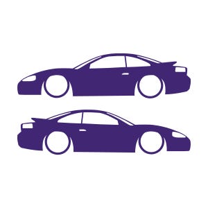 Set Of 2 Car Silhouette Decal Stickers For Dodge Stealth RT Turbo Purple