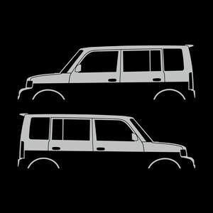 Set Of 2 Lowered Car Silhouette Decal Stickers For Scion Xb 1st Gen Light Grey