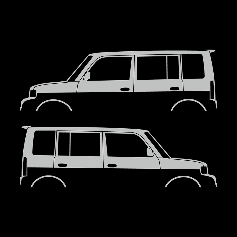 Set Of 2 Lowered Car Silhouette Decal Stickers For Scion Xb 1st Gen Light Grey