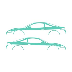 Set Of 2 Car Silhouette Decal Stickers For Mitsubishi Eclipse 2nd Gen 2Gb 1997-99 GS-T GSX Mint