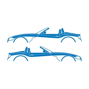Set Of 2 Car Silhouette Decal Stickers For BMW Z4 E85 2002-09 Roadster Sky Blue