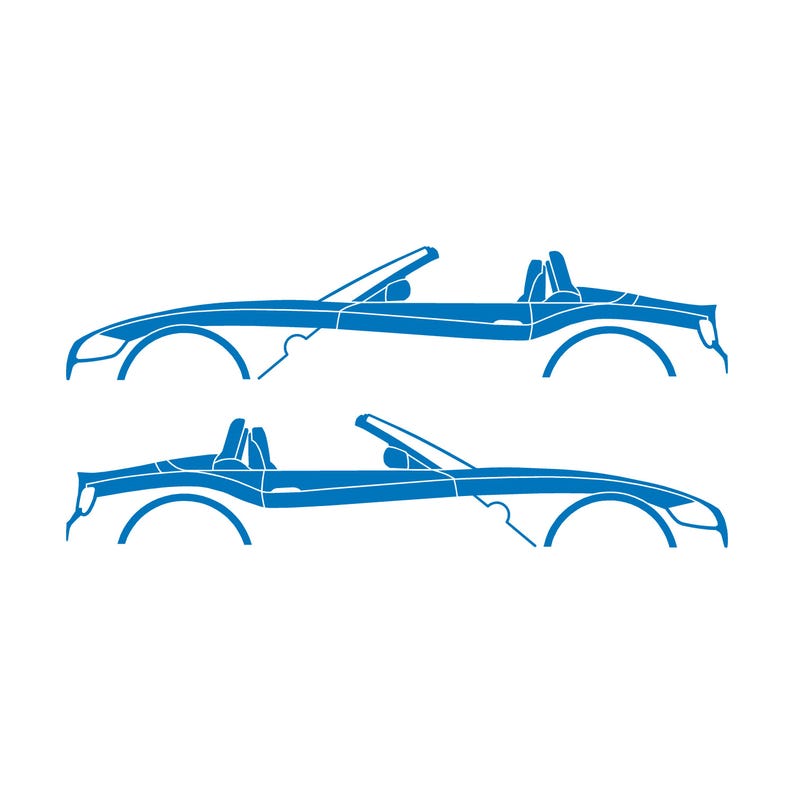 Set Of 2 Car Silhouette Decal Stickers For BMW Z4 E85 2002-09 Roadster Sky Blue