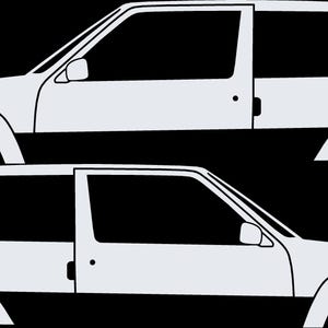 Set Of 2 Car Silhouette Decal Stickers For Renault 5 GT Turbo image 4
