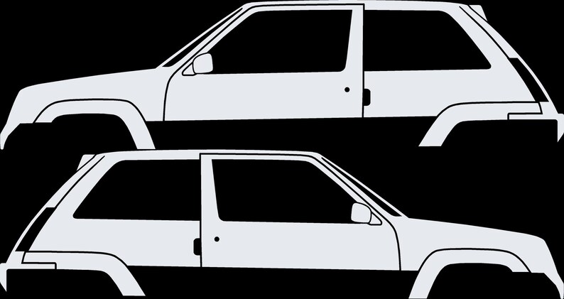 Set Of 2 Car Silhouette Decal Stickers For Renault 5 GT Turbo image 4