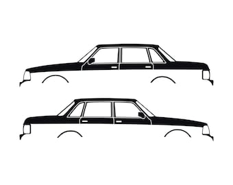 Set med 2 silhuettdekaler för Volvo 244 Sedan