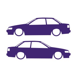 Set van 2 verlaagde autosilhouet-stickers voor Toyota Hilux 2-deurs N50 1988-97 Coupé Paars