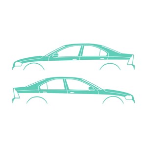 Set Of 2 Car Silhouette Decal Stickers For Volvo S60 R 1st Gen 2001-09 Mint