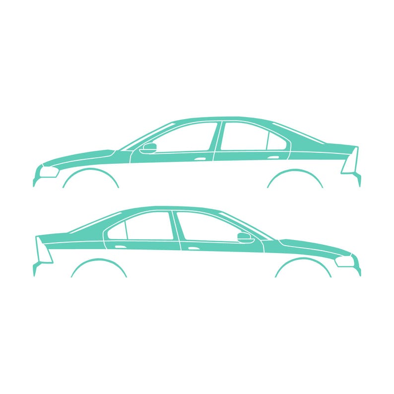 Set Of 2 Car Silhouette Decal Stickers For Volvo S60 R 1st Gen 2001-09 Mint
