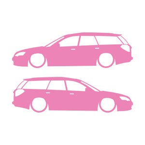 Juego de 2 pegatinas decorativas con silueta de coche rebajado para Subaru Legacy BP Wagon de cuarta generación. Soft Pink