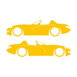 Set mit 2 Aufklebern für tiefergelegte Fahrzeuge für Dodge Viper Roadster der 1. Generation Gelb