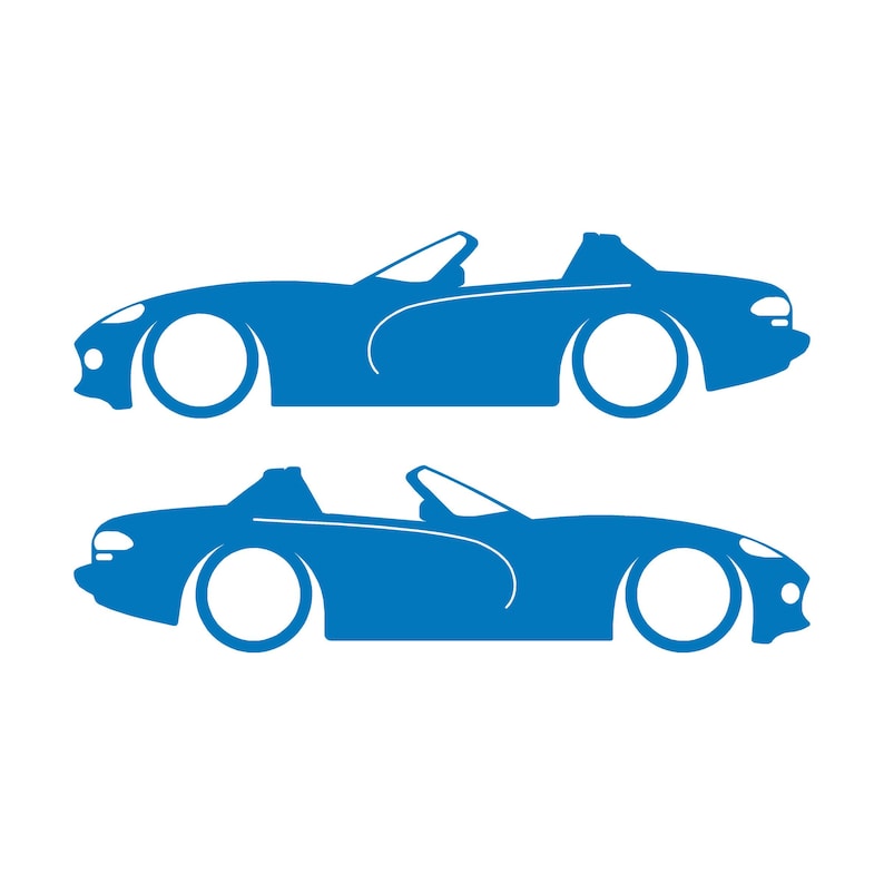 Set mit 2 Aufklebern für tiefergelegte Fahrzeuge für Dodge Viper Roadster der 1. Generation Sky Blue