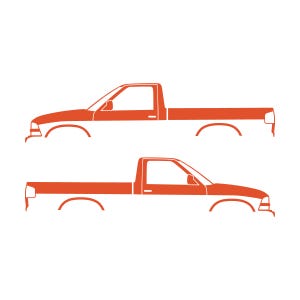 Set Of 2 Car Silhouette Decal Stickers For Chevrolet Avalanche 2nd Gen Orange