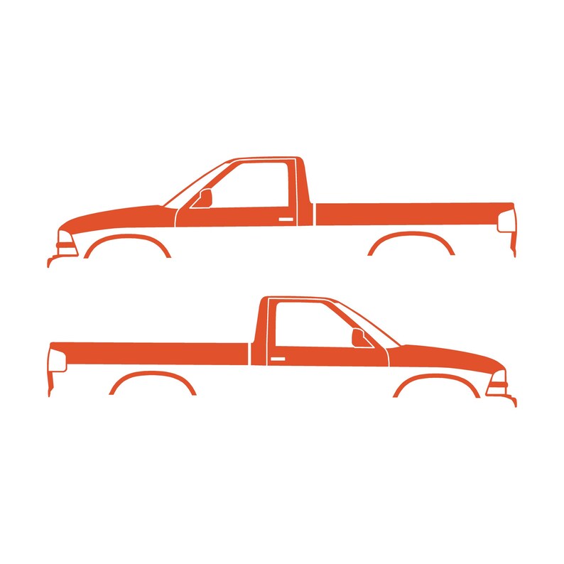 Set Of 2 Car Silhouette Decal Stickers For Chevrolet Avalanche 2nd Gen Orange