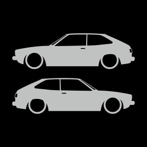 Set Of 2 Lowered Car Silhouette Decal Stickers For Honda Accord Hatch 1st Gen Classic Hatchback Light Grey