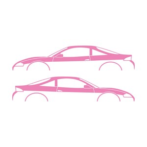 Set Of 2 Car Silhouette Decal Stickers For Mitsubishi Eclipse 2nd Gen 2Gb 1997-99 GS-T GSX Soft Pink