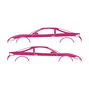 Set Of 2 Car Silhouette Decal Stickers For Mitsubishi Eclipse 2nd Gen 2Gb 1997-99 GS-T GSX Pink