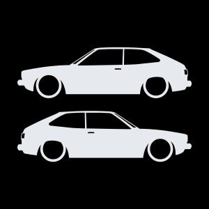 Set Of 2 Lowered Car Silhouette Decal Stickers For Honda Accord Hatch 1st Gen Classic Hatchback White