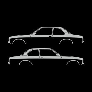 Juego de 2 pegatinas con silueta de coche para Opel Ascona C Coupé sedán de 2 puertas Light Grey