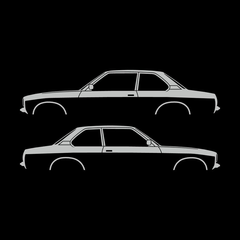 Juego de 2 pegatinas con silueta de coche para Opel Ascona C Coupé sedán de 2 puertas Light Grey