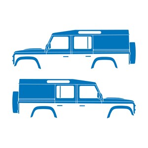 Lot de 2 autocollants silhouette de voiture pour Land Rover Defender 110 Utility Classic Sky Blue