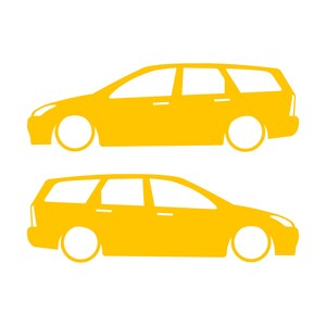 Set Of 2 Car Silhouette Decal Stickers For Ford Cortina Mk1 Estate Wagon Yellow