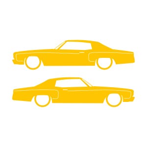 Set Of 2 Car Silhouette Decal Stickers For Chevrolet Monte Carlo 3rd Gen Yellow