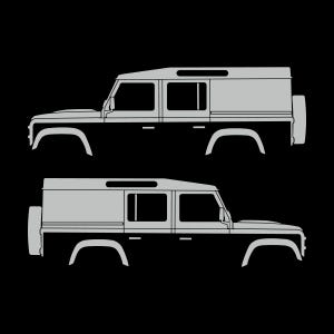 Lot de 2 autocollants silhouette de voiture pour Land Rover Defender 110 Utility Classic Light Grey
