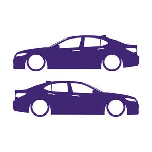 Set mit 2 Aufklebern für tiefergelegte Fahrzeuge für Acura TLX 2015-17 UB1 Limousine Lila